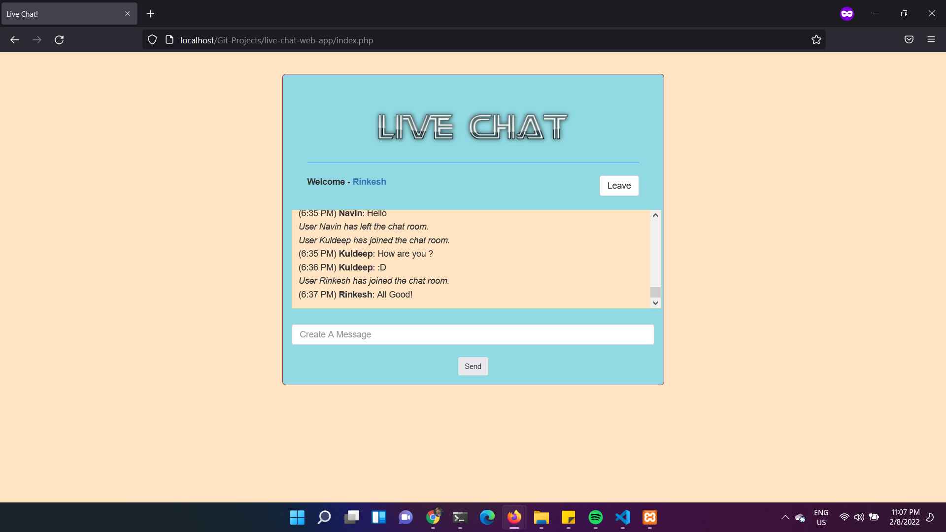 Live Chat Application with Source Code