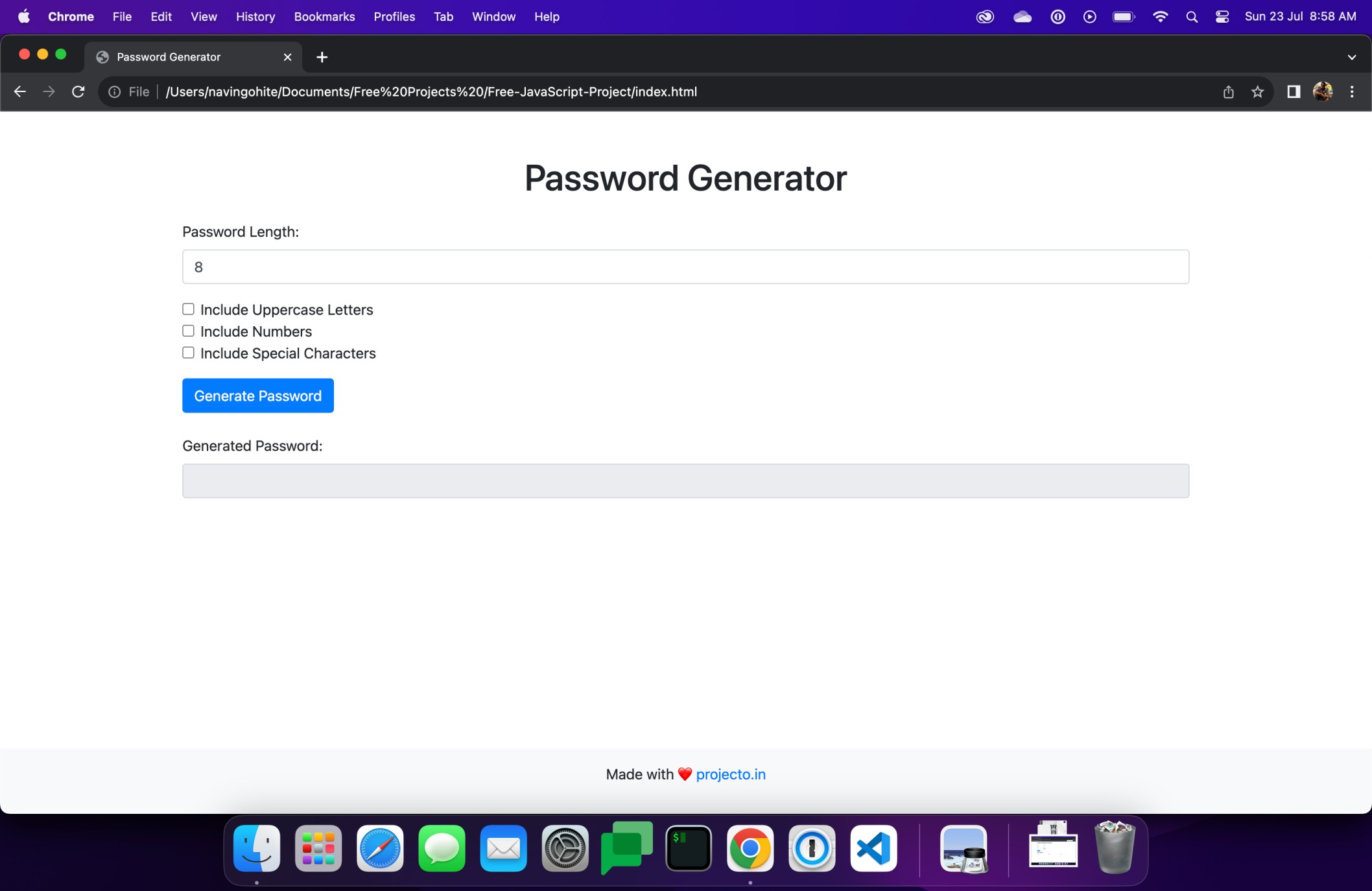Simple Password Generator Project with Source Code 