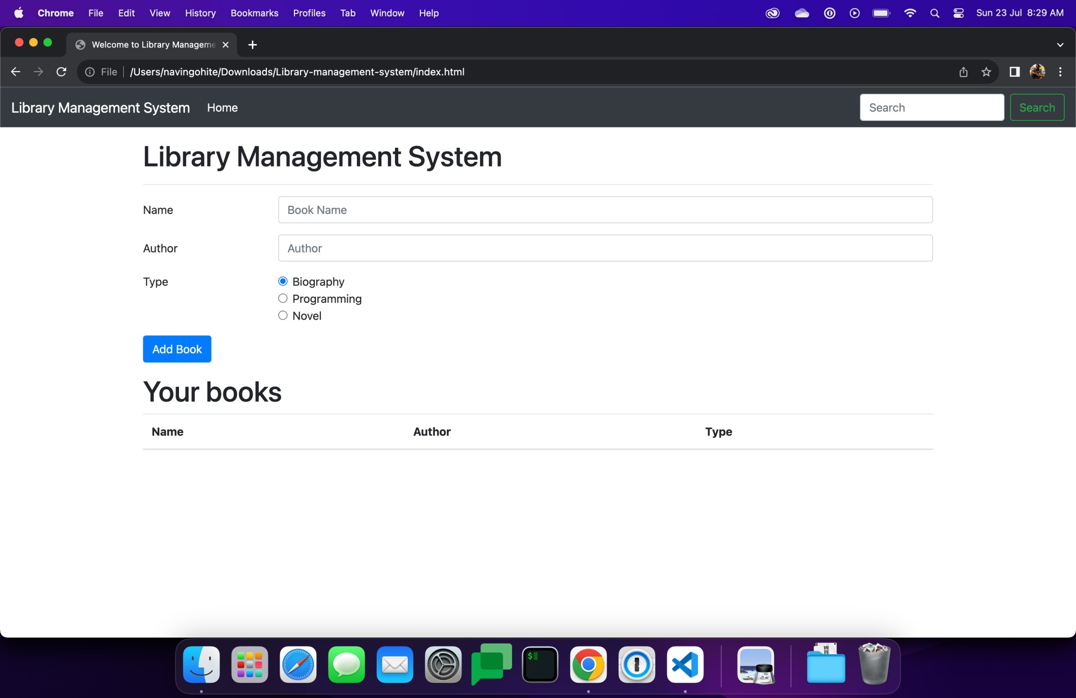Amazing Library Management in Javascript with Source Code